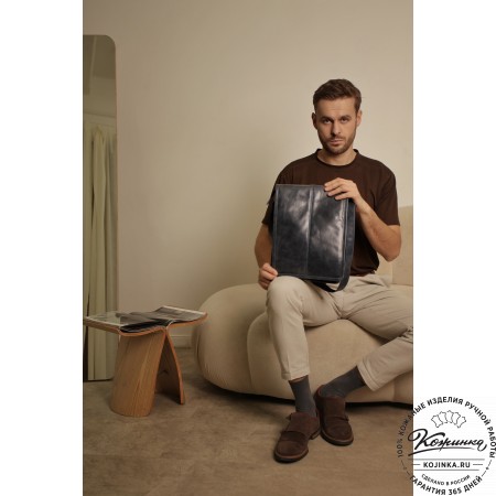 Кожаная сумка "Митчел" (чёрная)